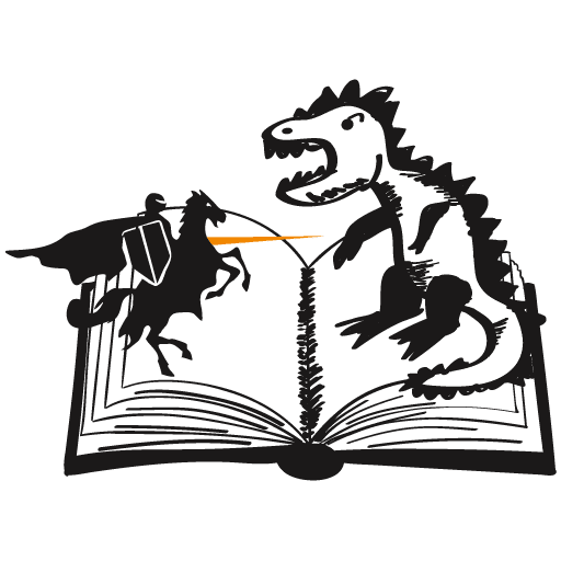 Buch mit Ritter und Drachen